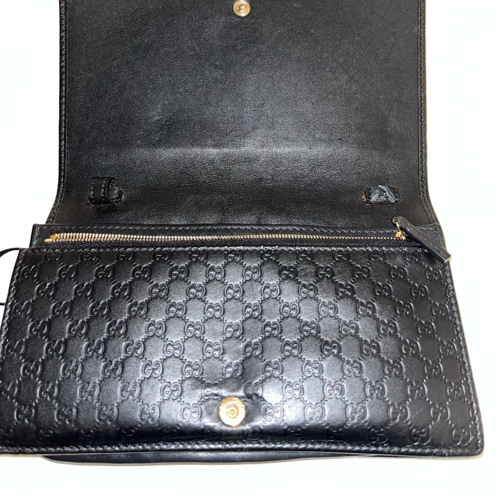 GUCCI Soft Microguccissima Continental Wallet/ Crossbody Testa Di Moro - Picture 2 of 11